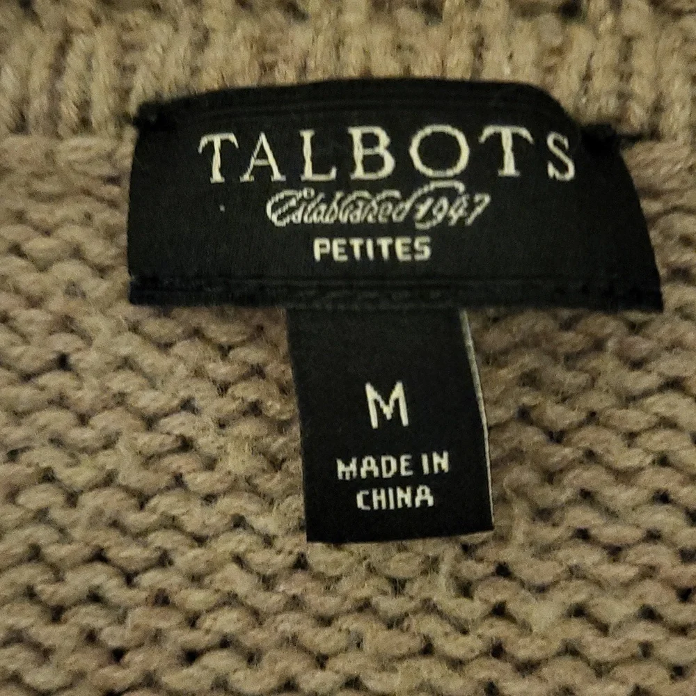Talbot's Women's open ribbed knit cardigan, Size medium petite, Tan - Picture 6 of 8